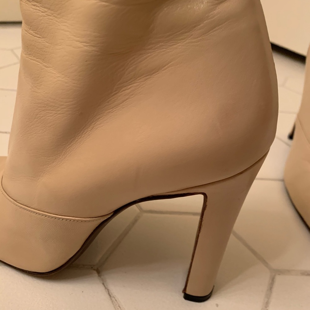 Miu Miu Creme Round Toe Booties - image 6